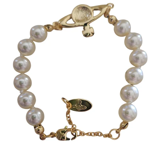 Vivienne Westwood Elegant Gold and Pearl Bracelet - NWOT with Dust Bag - Picture 4 of 8